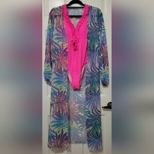Shein Cut Out Suit & Kimono Cover Up